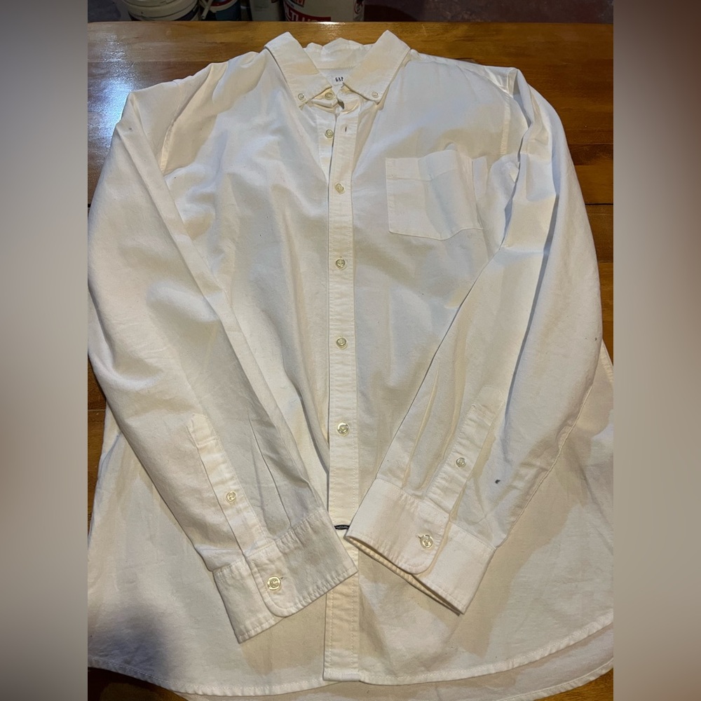 Gap XL Slim Fit white Oxford Dress Shirt